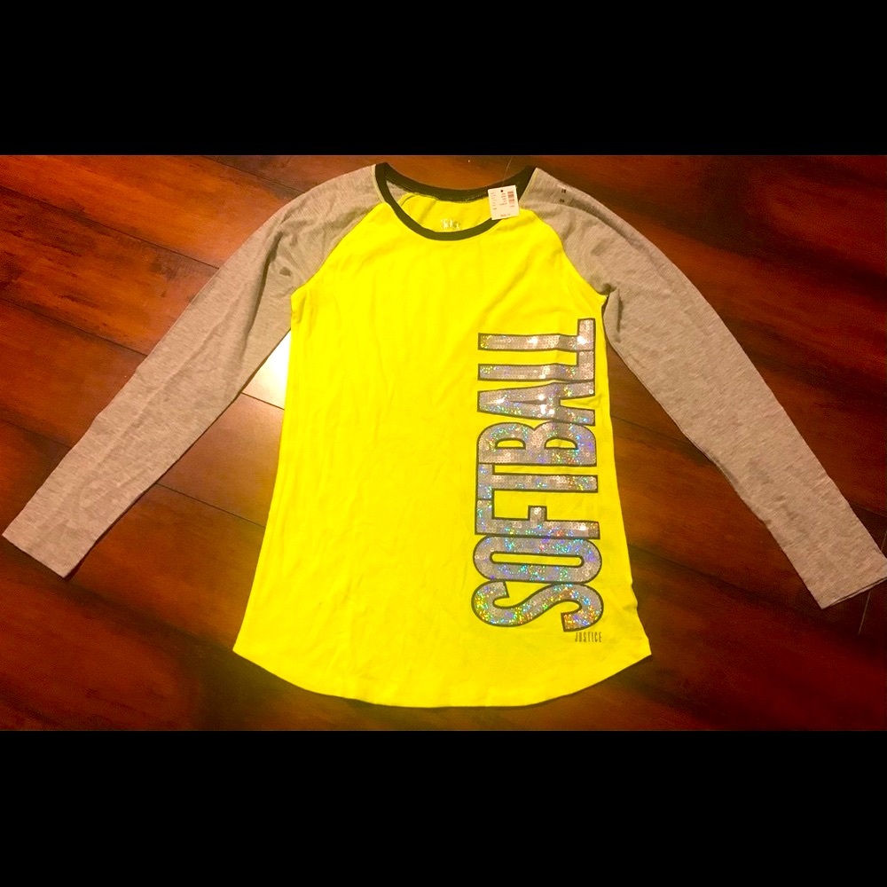 NWT Justice Softball shirt Girls size 14